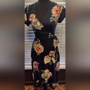 BCX high low maxi flowered dress